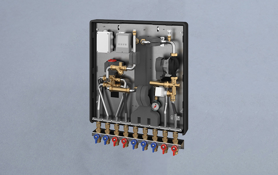 Placa booster para salas de caldeiras com bombas de calor de baixa temperatura
