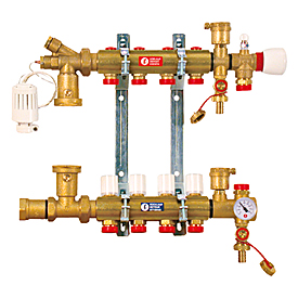 R557 Coletor pré-montado em latão, com regulação a ponto fixo